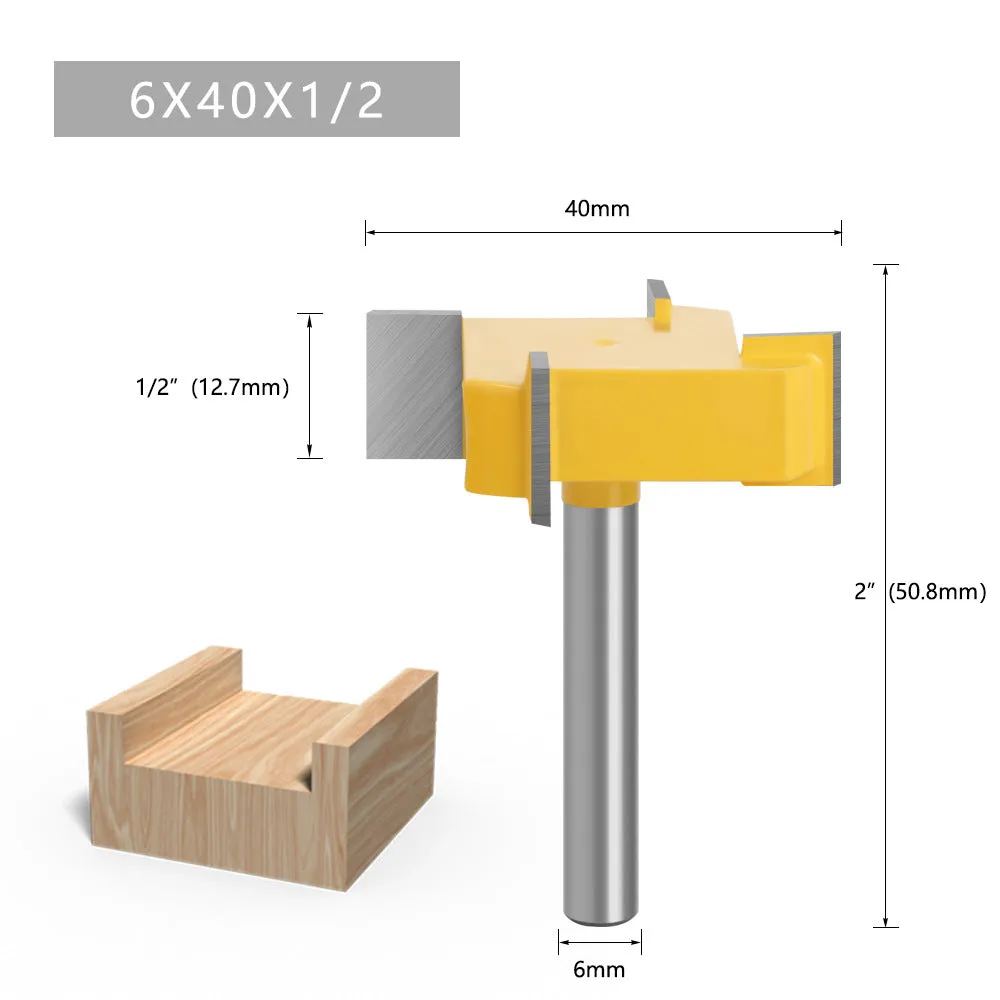 1/4 & 6 T-Slot Router Bits for Woodworking, Carving & Engraving Machines