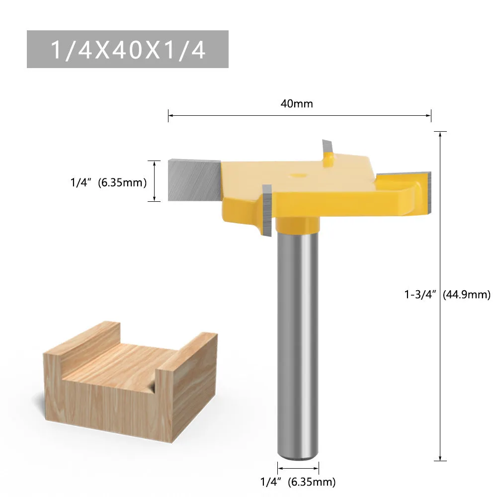 1/4 & 6 T-Slot Router Bits for Woodworking, Carving & Engraving Machines