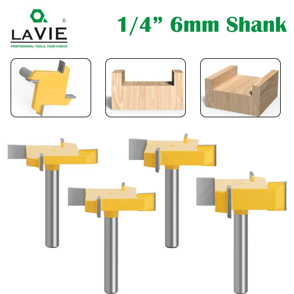 1/4 & 6 T-Slot Router Bits for Woodworking, Carving & Engraving Machines