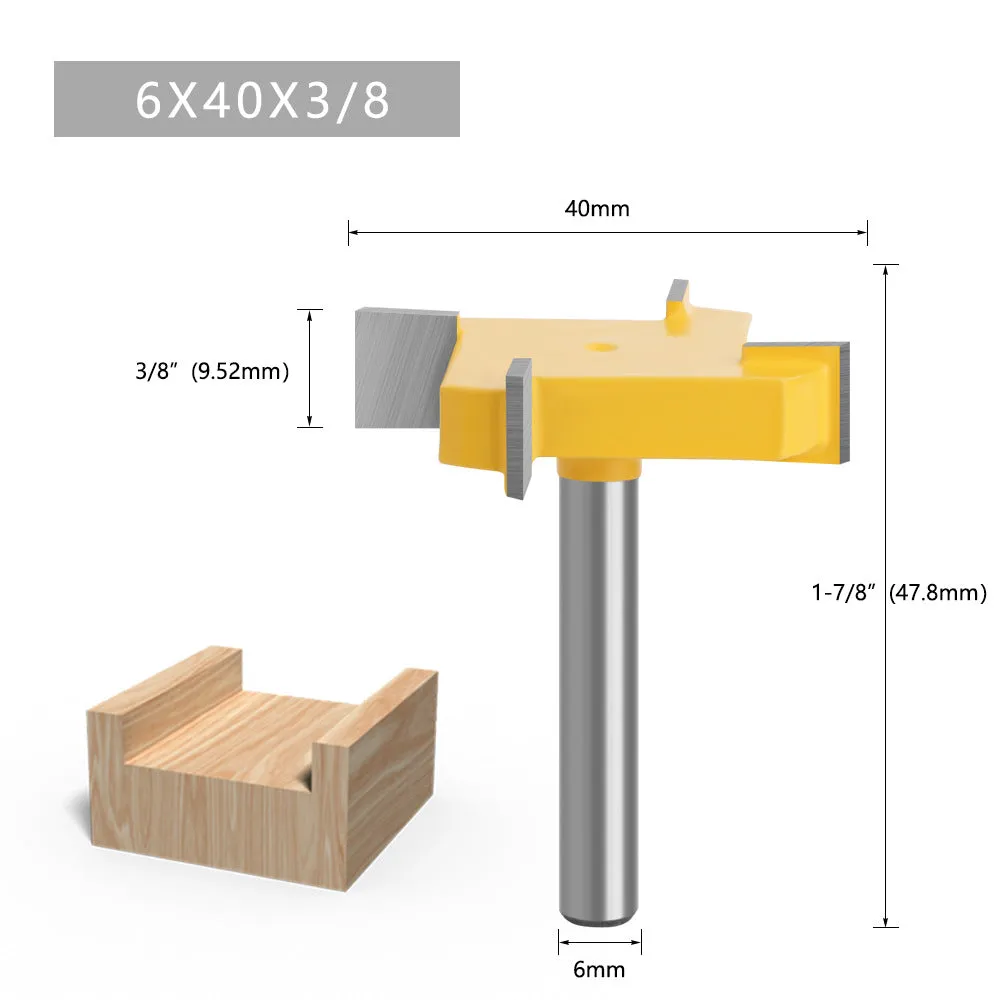 1/4 & 6 T-Slot Router Bits for Woodworking, Carving & Engraving Machines