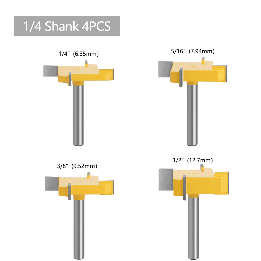 1/4 & 6 T-Slot Router Bits for Woodworking, Carving & Engraving Machines