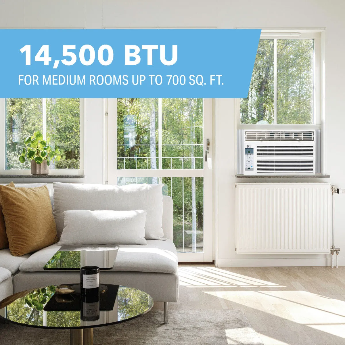 14,500 BTU High-Efficiency Window Air Conditioner with Wireless Smart Controls