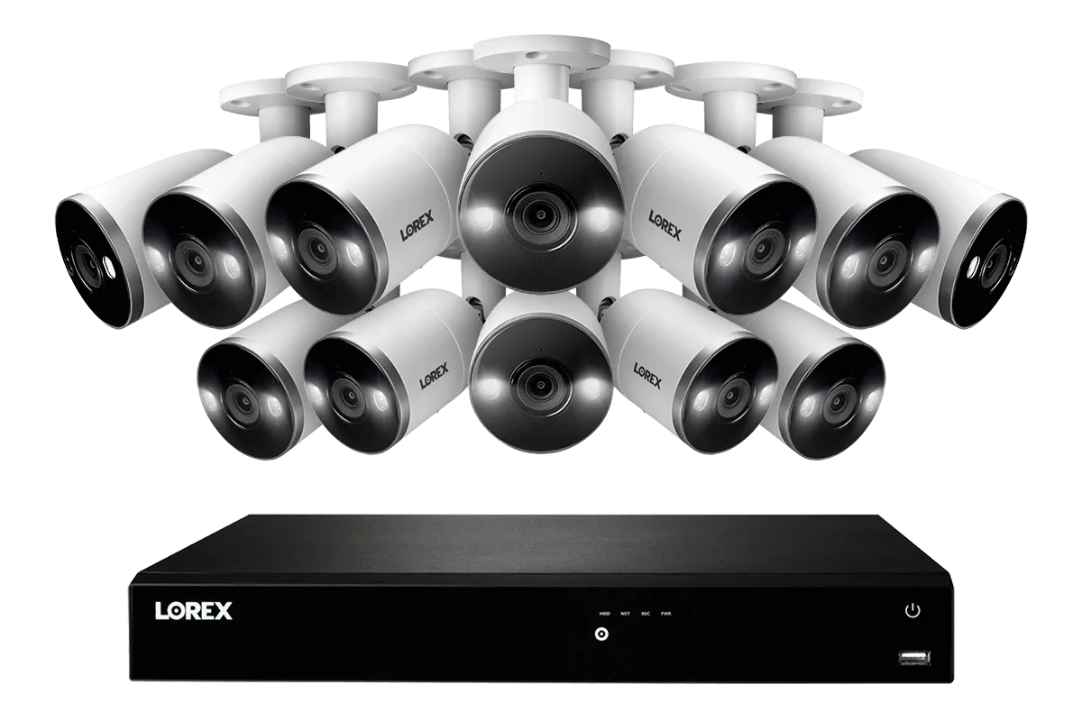 16-Channel 4K Ultra HD Fusion NVR IP System with Smart Deterrence Cameras