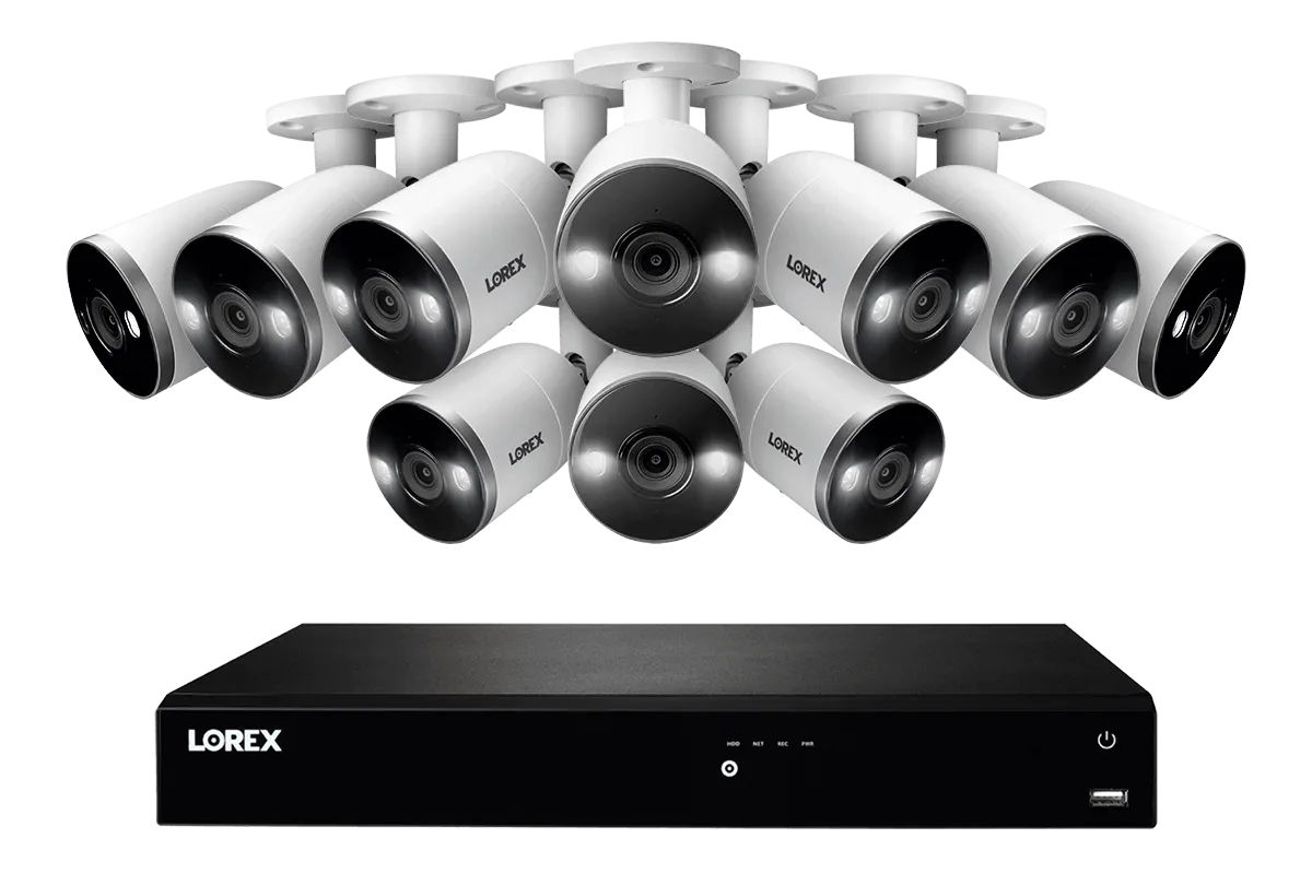 16-Channel 4K Ultra HD Fusion NVR IP System with Smart Deterrence Cameras