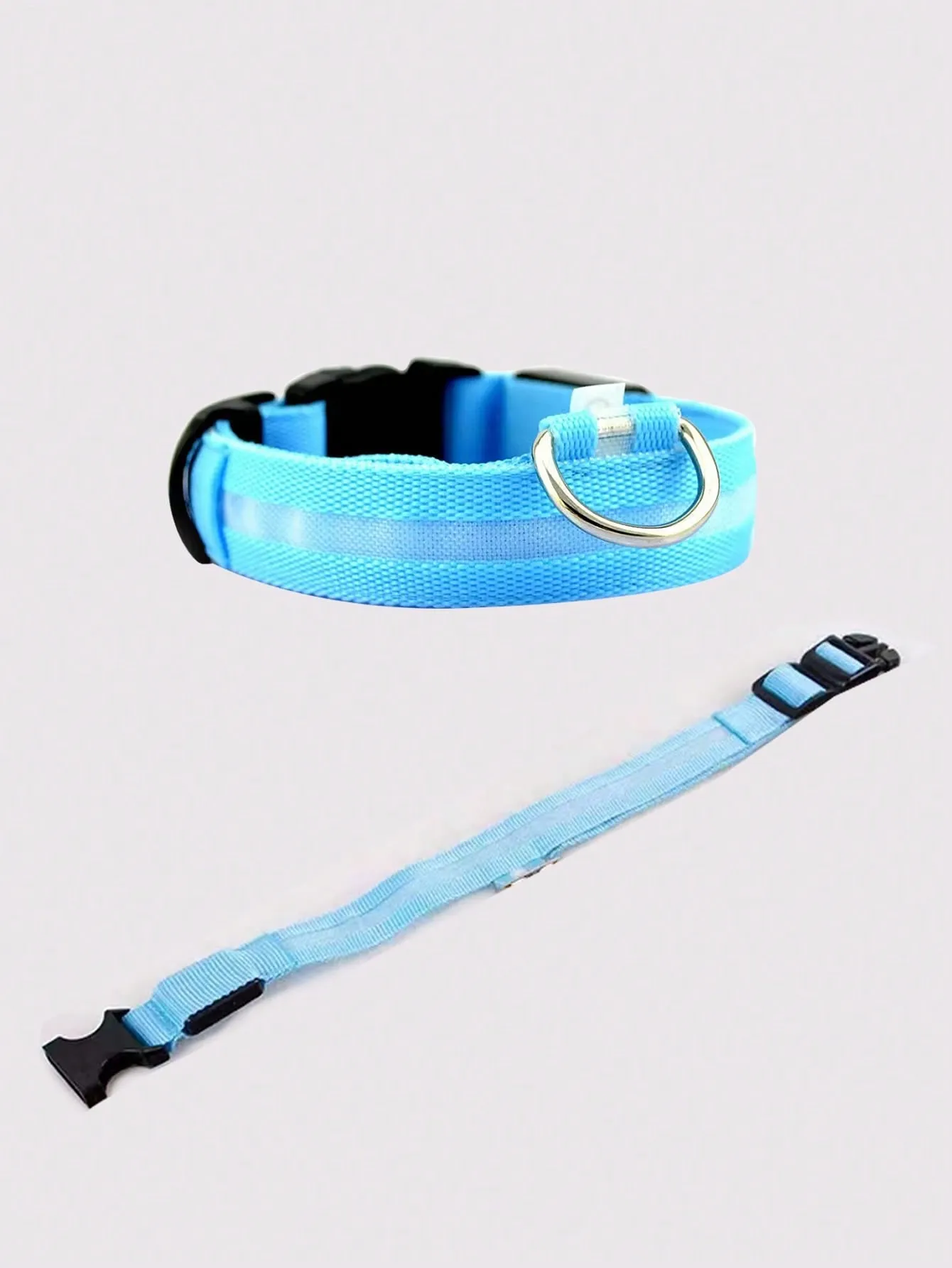 1pc LED Light Pet Collar Blue ABS Creative Pet Collar For Outdoor