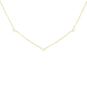 5 for 60% Off - White Topaz Cluster Necklace In Gold: The Leona