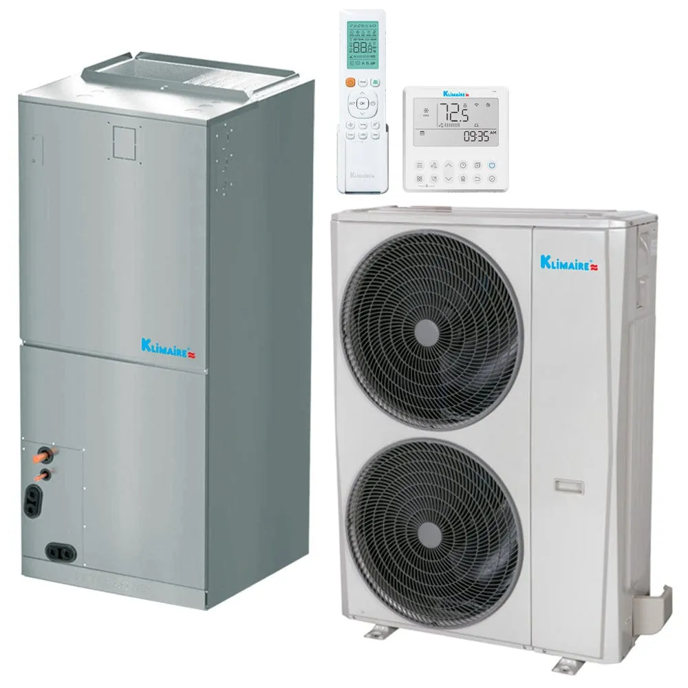 5 Ton Klimaire 16 SEER2 Central Ducted Split Hyper Heat Pump AC System