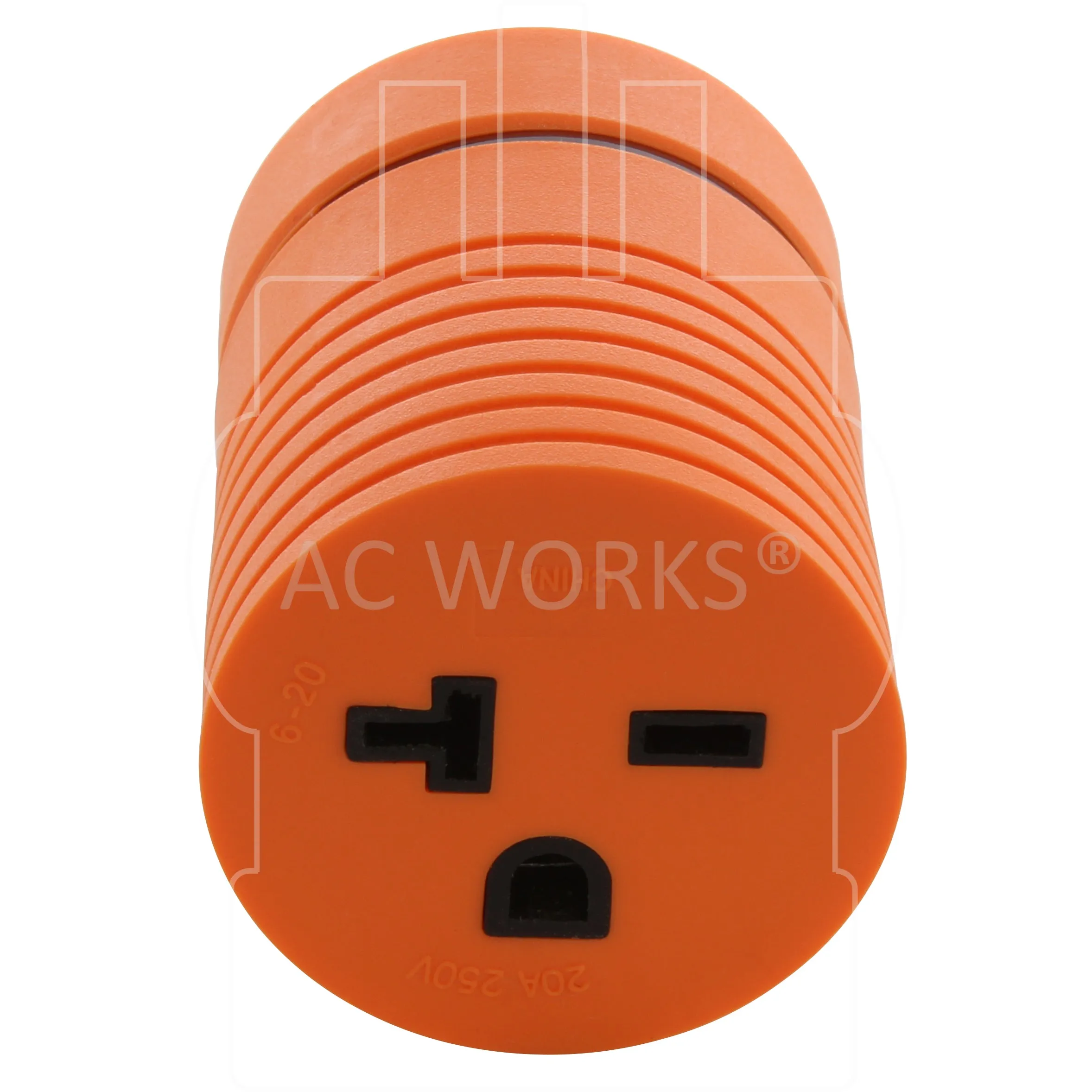 AC WORKS® [ADL1430620] NEMA L14-30P 30A 125/250V Locking Plug to NEMA 6-15/20R 15/20A 250V Female