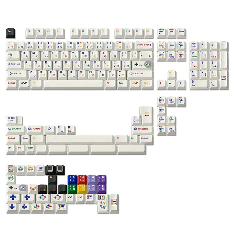 ACGAM FBB SFC 1990 Retro PBT Keycap Set Cherry Profile 171 Keys