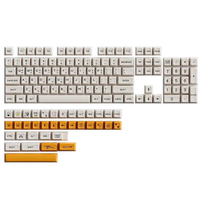 ACGAM Honey and Milk Korean Layout XDA Profile Keycap Set 140 Keys