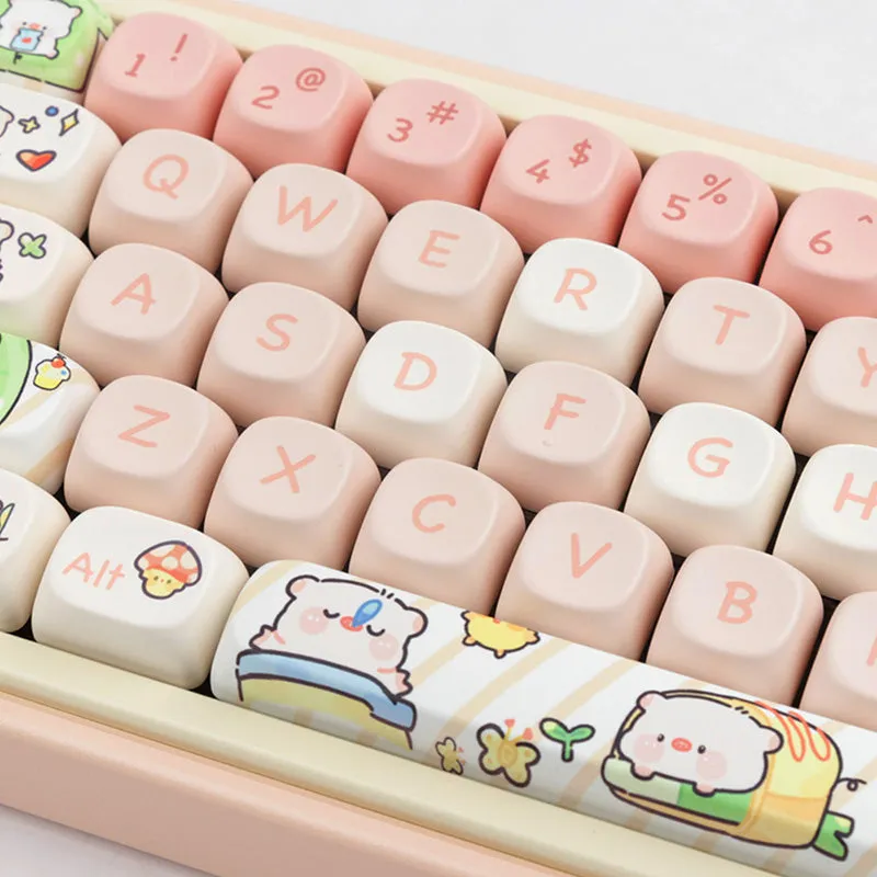 ACGAM Pink Piggy PBT Keycap Set MOA Profile 140 Keys