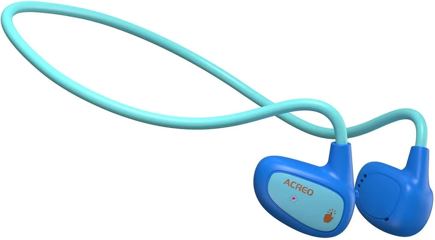 ACREO Kids Headphones, Open Ear Bluetooth Headphones with MIC, Openbuds Kids, Ultra-Light, Portable and Safer for Children, Best Wireless Kids Headphones for Ipad, Tablet or Computers (Navy Blue)