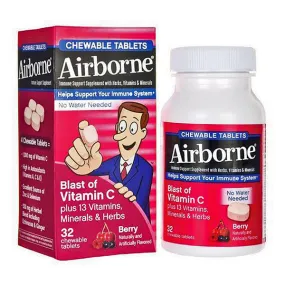 Airborne Immune Support Chewable Tablets Berry 32 Count