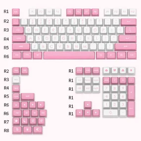 Ajazz Kitty Keycap Set 129 Keys JSA Profile PBT Doubleshot