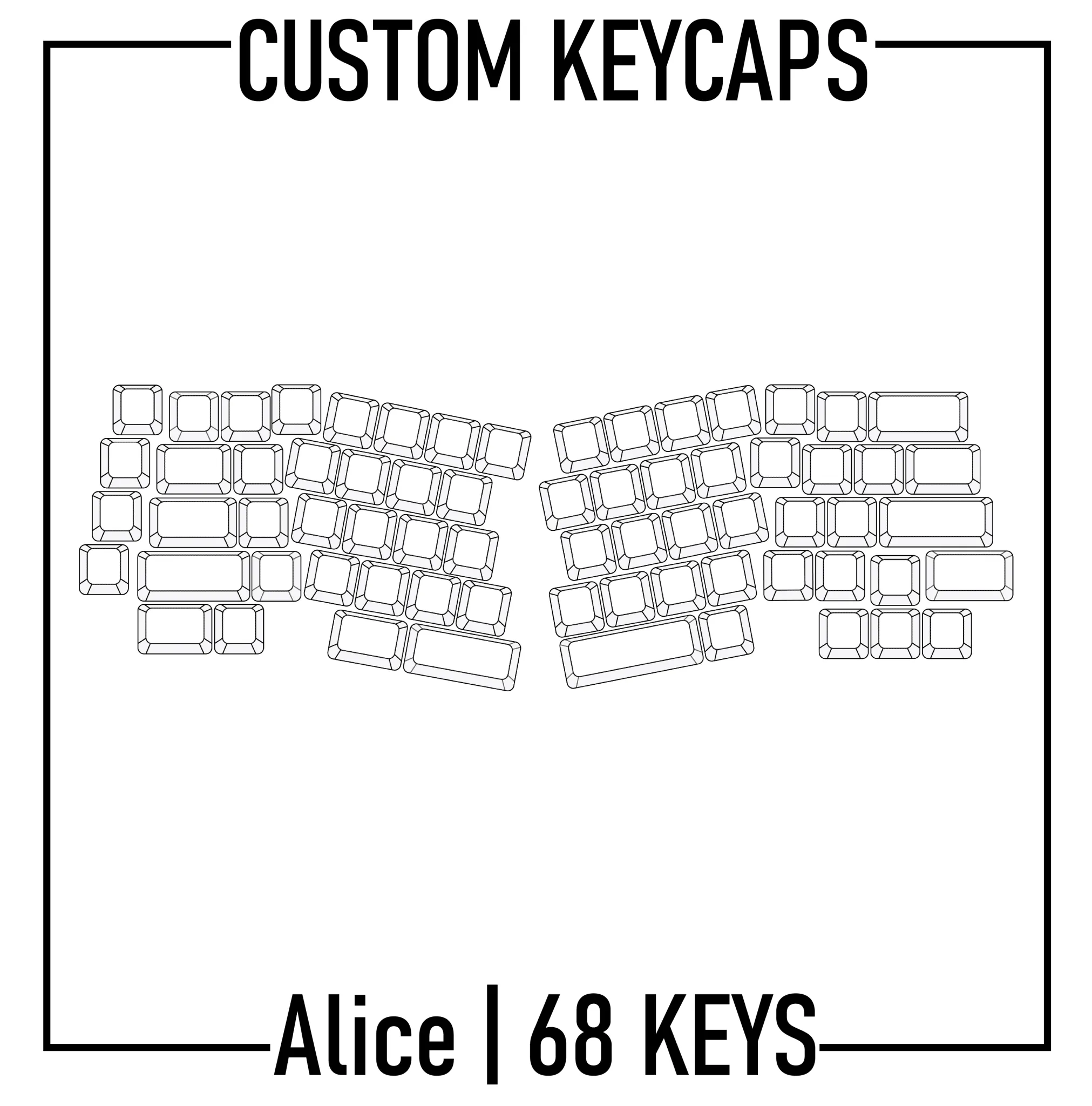 Alice Split Keyboard Custom PBT Keycaps( ANSI | 68 Keys )