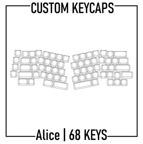 Alice Split Keyboard Custom PBT Keycaps( ANSI | 68 Keys )