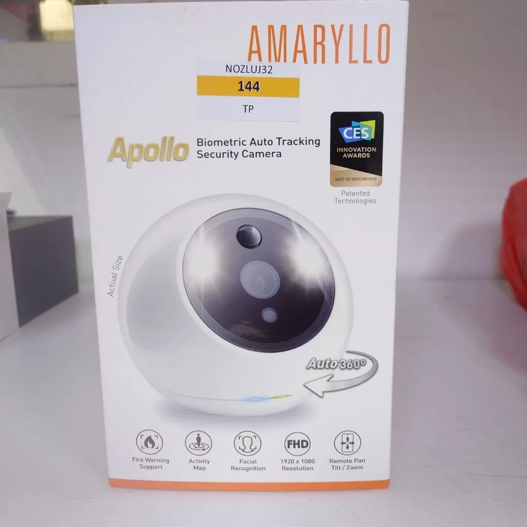 Amaryllo ACR1501R12WHay Apollo Biometric 360° Auto Tracking PTZ Wi-Fi Security Camera, White