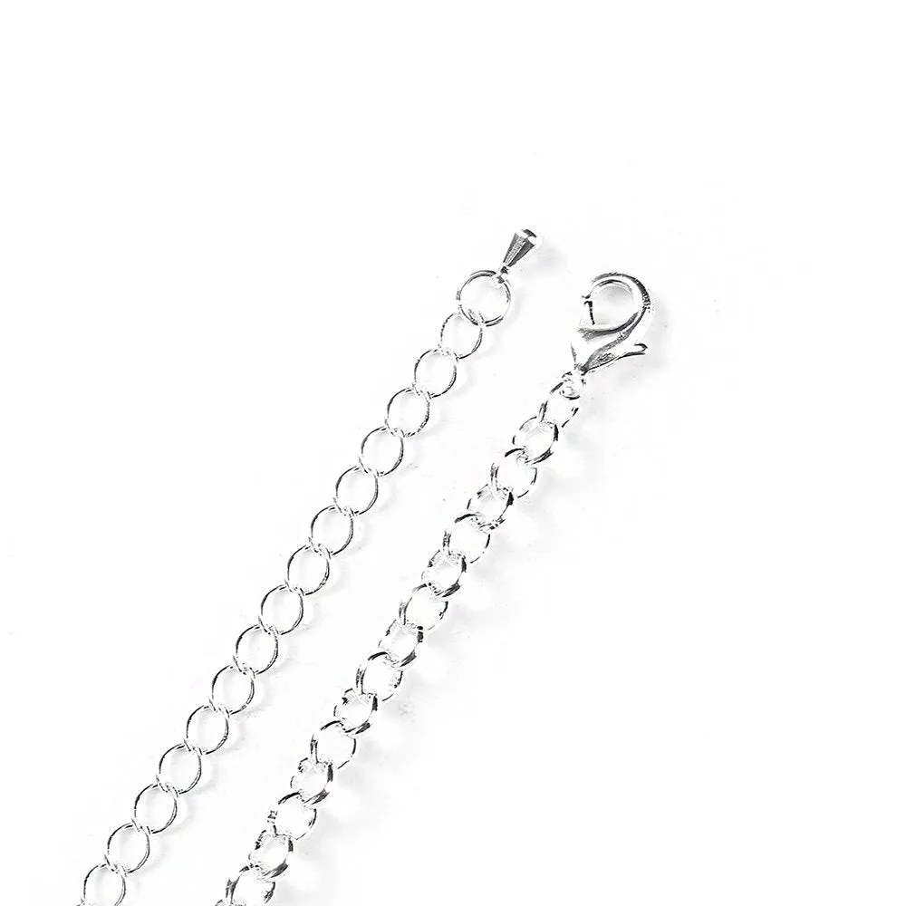 Antique Silver Tone Rolo Chain Bracelets 8 1/8" Plus Extender - 5mm - Choose Your Quantity!