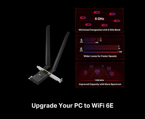 AXE5400 Wi-Fi 6E Bluetooth 5.3 PCIe Adapter