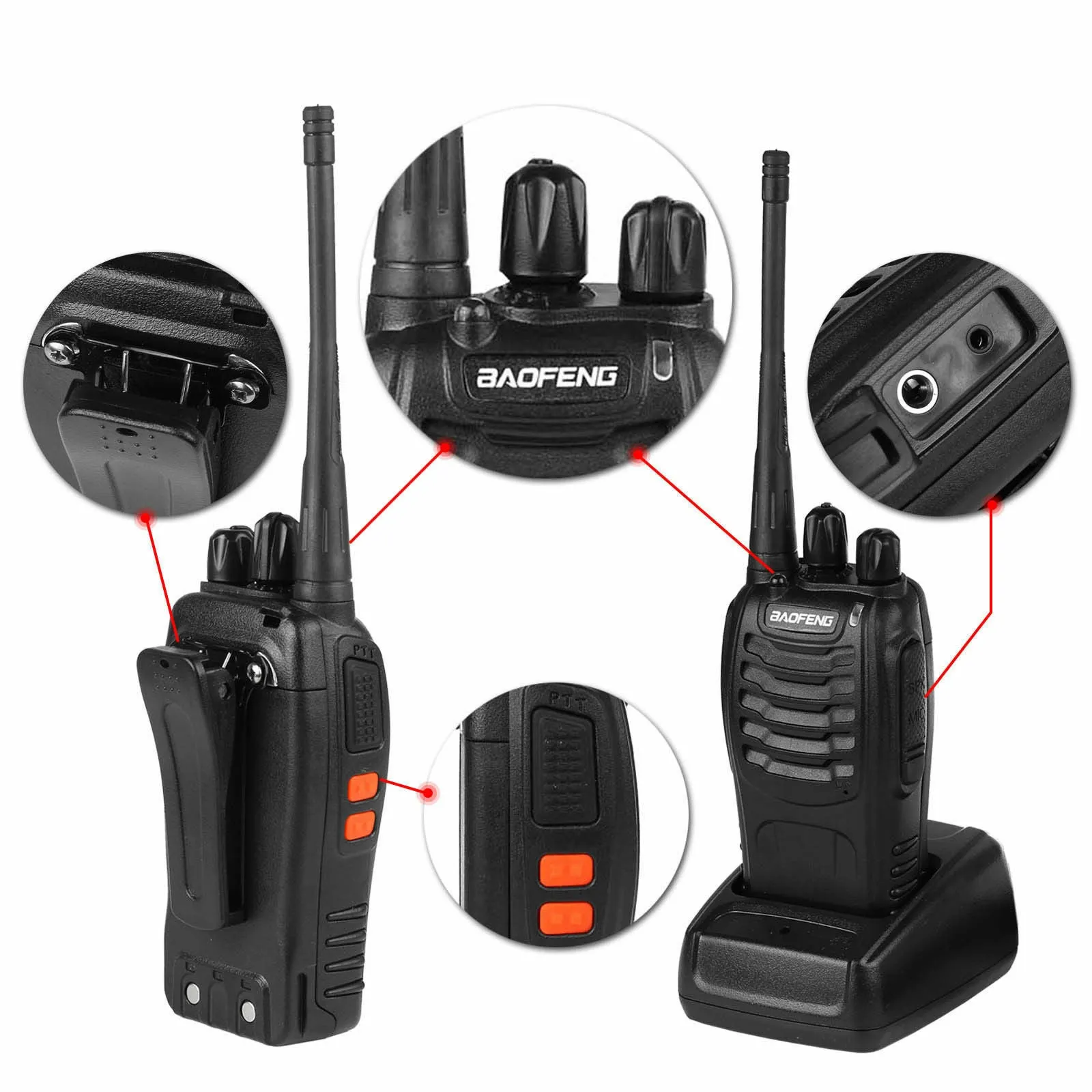 Baofeng BF-888S [5 Pack] | UHF |  5W | 16CH | CTCSS/DCS | Emergency Alarm | Flashlight