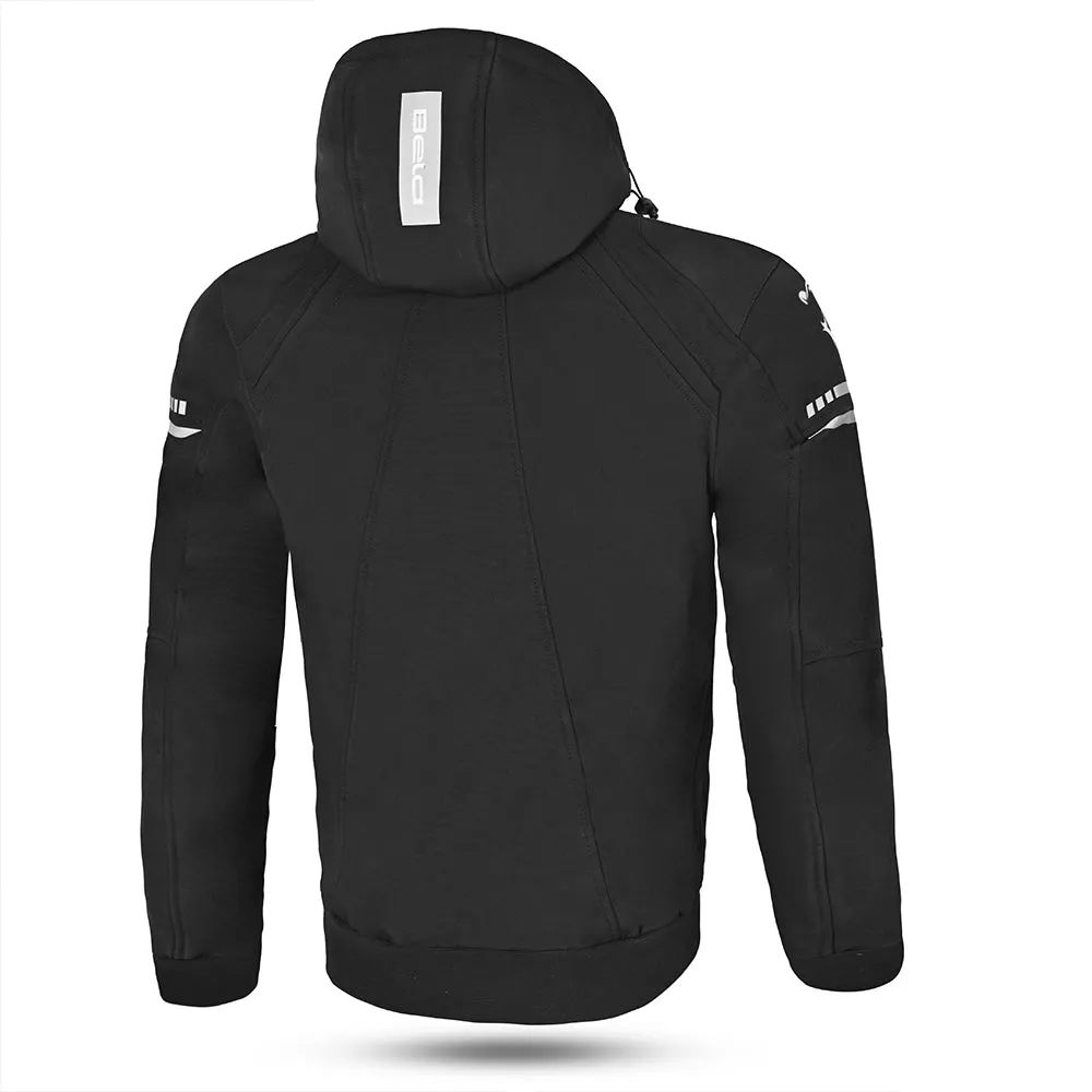 BELA Breeze Softshell Motorbike Riding Hoodie Black Gray