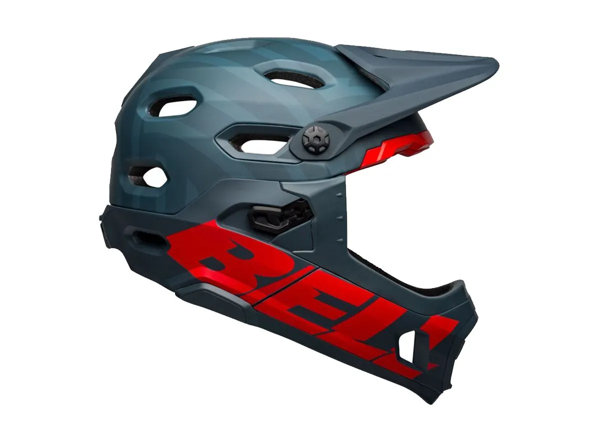 Bell Super DH Spherical Full Face Helmet - Matt Blue-Crimson