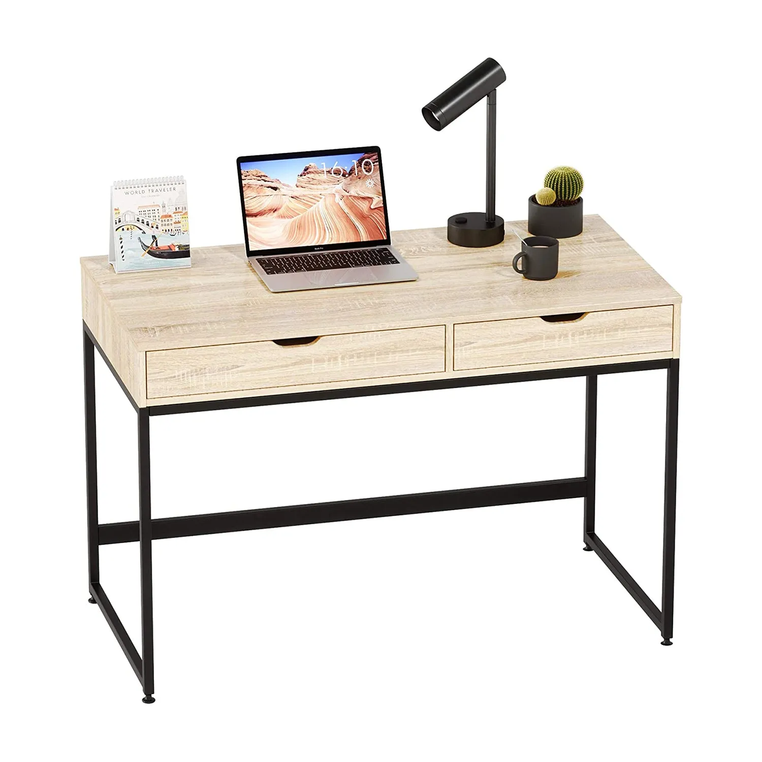 Bestier Office Writing Computer Workstation Desk w/ 2 Drawers, 43.3" (For Parts)