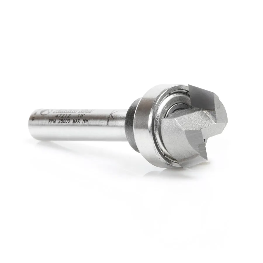 Bevel Trim Router Bit | 15°x 5⁄8 Dia x 1⁄4 x 1⁄4" Shank with BB | 47212 | 738685994726