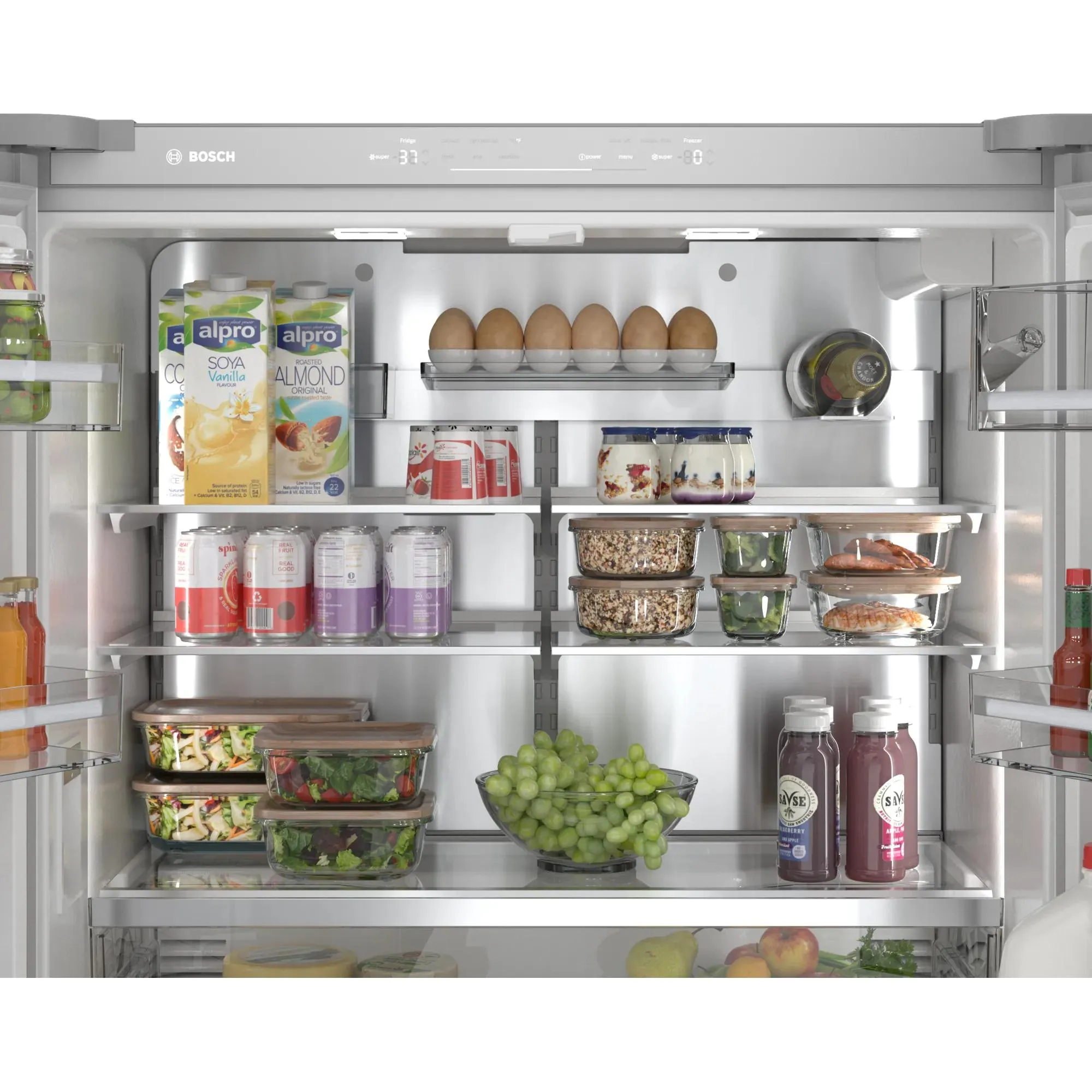 Bosch 36-inch, 20.5 cu.ft. Counter Depth French 4-Door Refrigerator with FlexBar™ B36CL81ENW