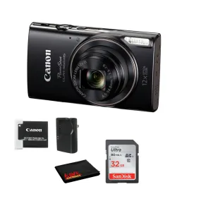 Canon PowerShot ELPH 360 HS Digital Camera Bundle with 32GB Card