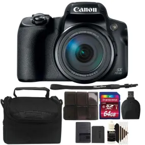 Canon PowerShot SX70 HS Digital Camera   64GB Memory Card   Card Holder   Card Reader   Camera Case   3pc Cleaning Kit