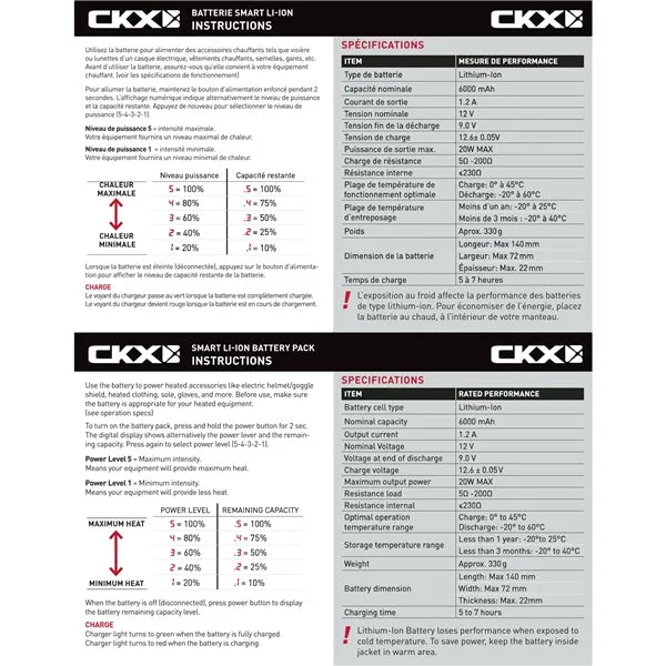 CKX Battery Pack 6000 mAh for Electric Goggles