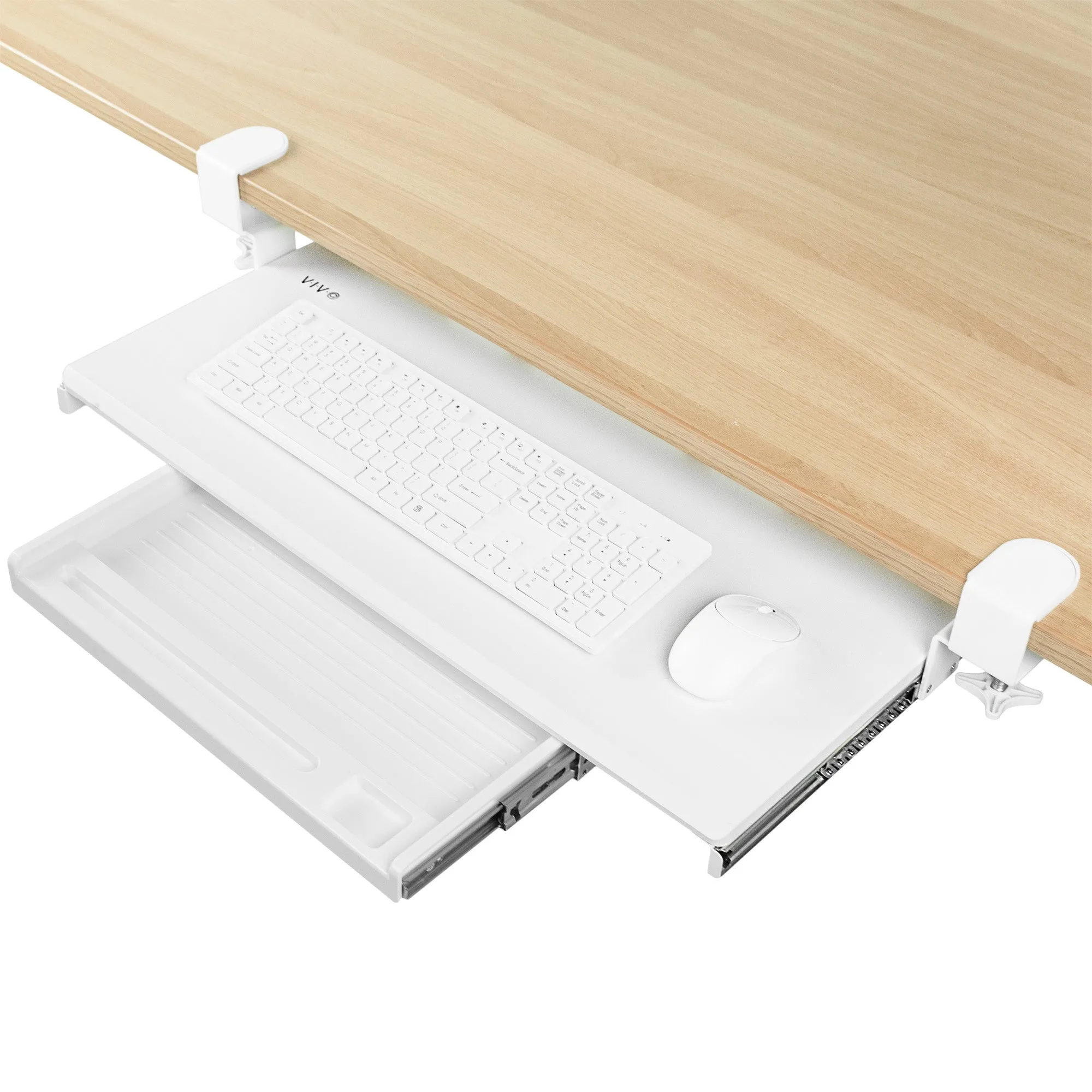 Clamp-on Keyboard Tray with Pencil Drawer