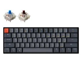 [CLEARANCE] Keychron K12 61 Keys Compact Bluetooth Wireless / Wired TKL Tenkeyless Mechanical Keyboard with RGB Backlight and Hot-Swappable Switches for Mac and Windows PC Computer (Blue Clicky, Brown Tactile) K12H2 K12H3