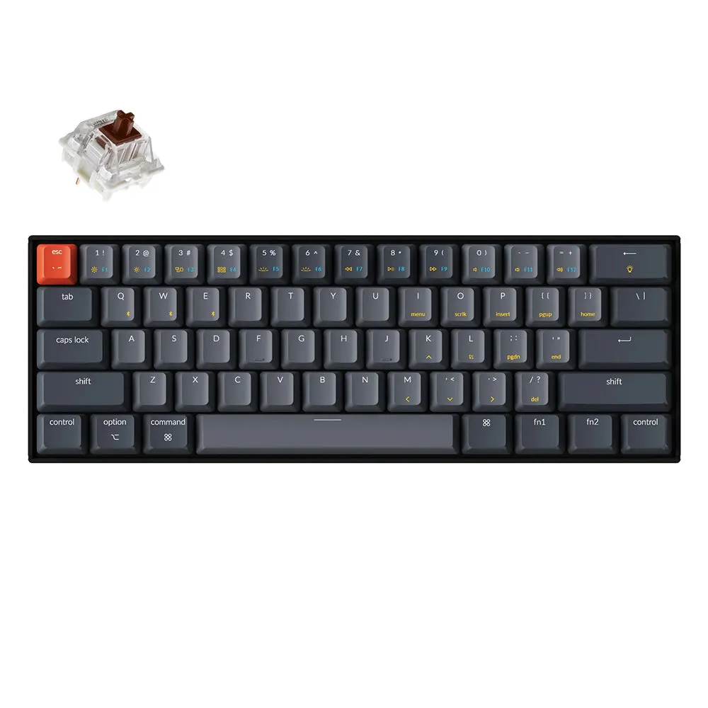 [CLEARANCE] Keychron K12 61 Keys Compact Bluetooth Wireless / Wired TKL Tenkeyless Mechanical Keyboard with RGB Backlight and Hot-Swappable Switches for Mac and Windows PC Computer (Blue Clicky, Brown Tactile) K12H2 K12H3