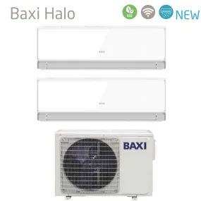 Climatizzatore Condizionatore Baxi Dual Split Inverter Serie HALO BIANCO 9 12 con LSGT50-2M R-32 Wi-Fi Integrato 9000 12000