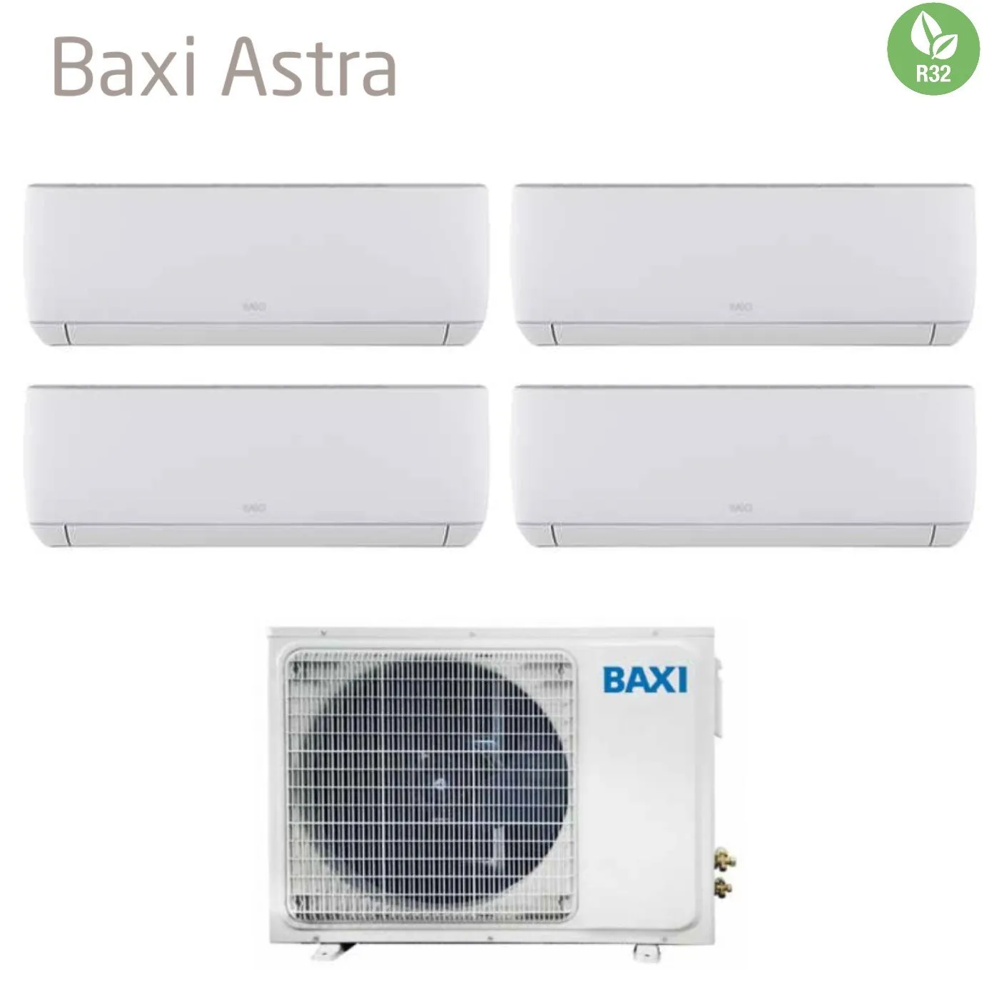 Climatizzatore Condizionatore Baxi Quadri Split Inverter Serie Astra 7 12 12 12 con LSGT100-4M R-32 Wi-Fi Optional 7000 12000 12000 12000 - Novità