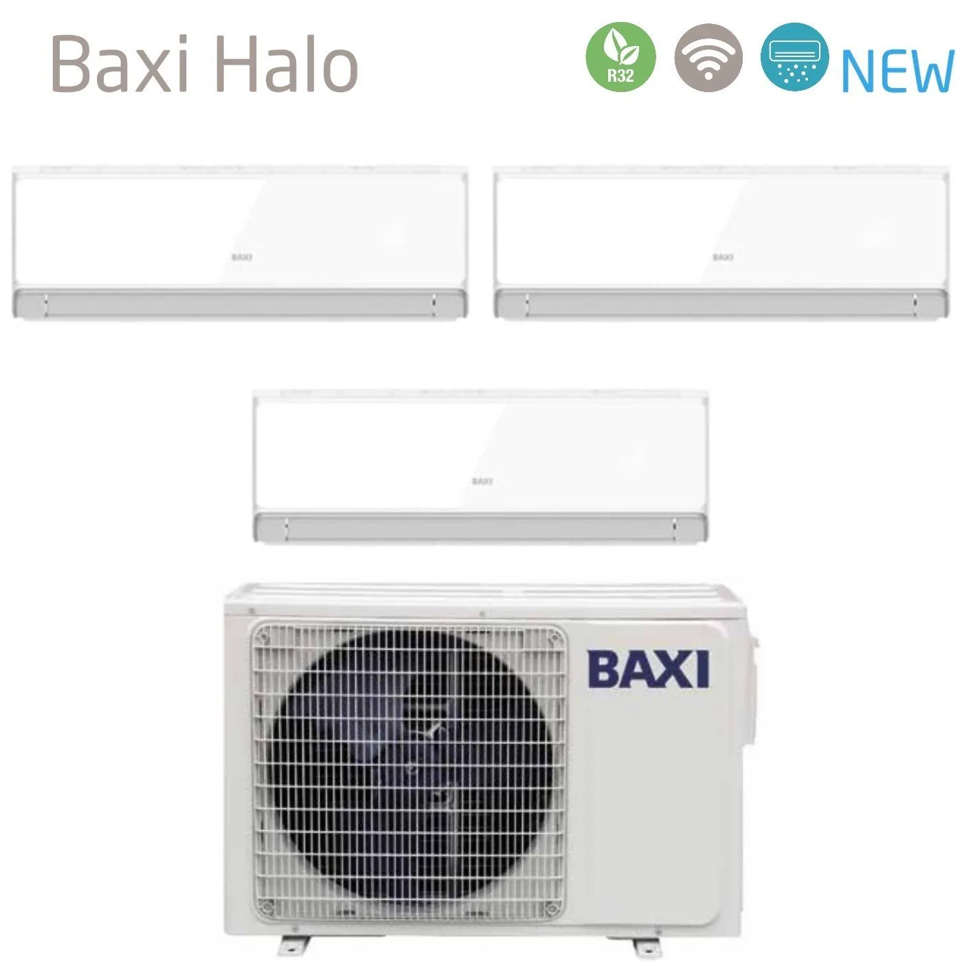 Climatizzatore Condizionatore Baxi Trial Split Inverter Serie HALO BIANCO 9 9 12 con LSGT70-3M R-32 Wi-Fi Integrato 9000 9000 12000