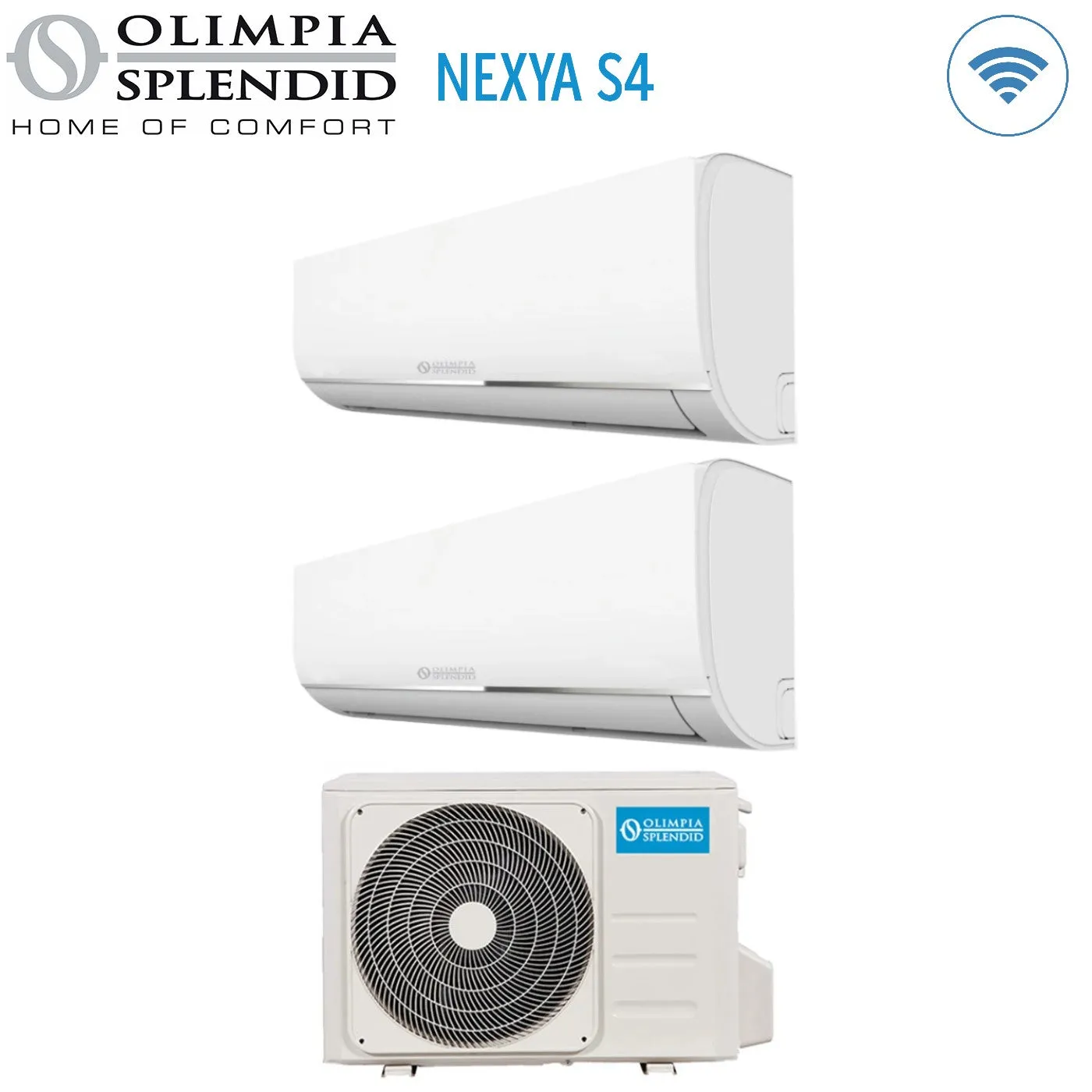 Climatizzatore Condizionatore Olimpia Splendid Dual Split Inverter serie NEXYA S4 12 12 con OS-CEMYH18EI R-32 Wi-Fi Integrato 12000 12000