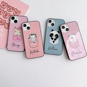 Cute Pocket Cartoon Glass Case