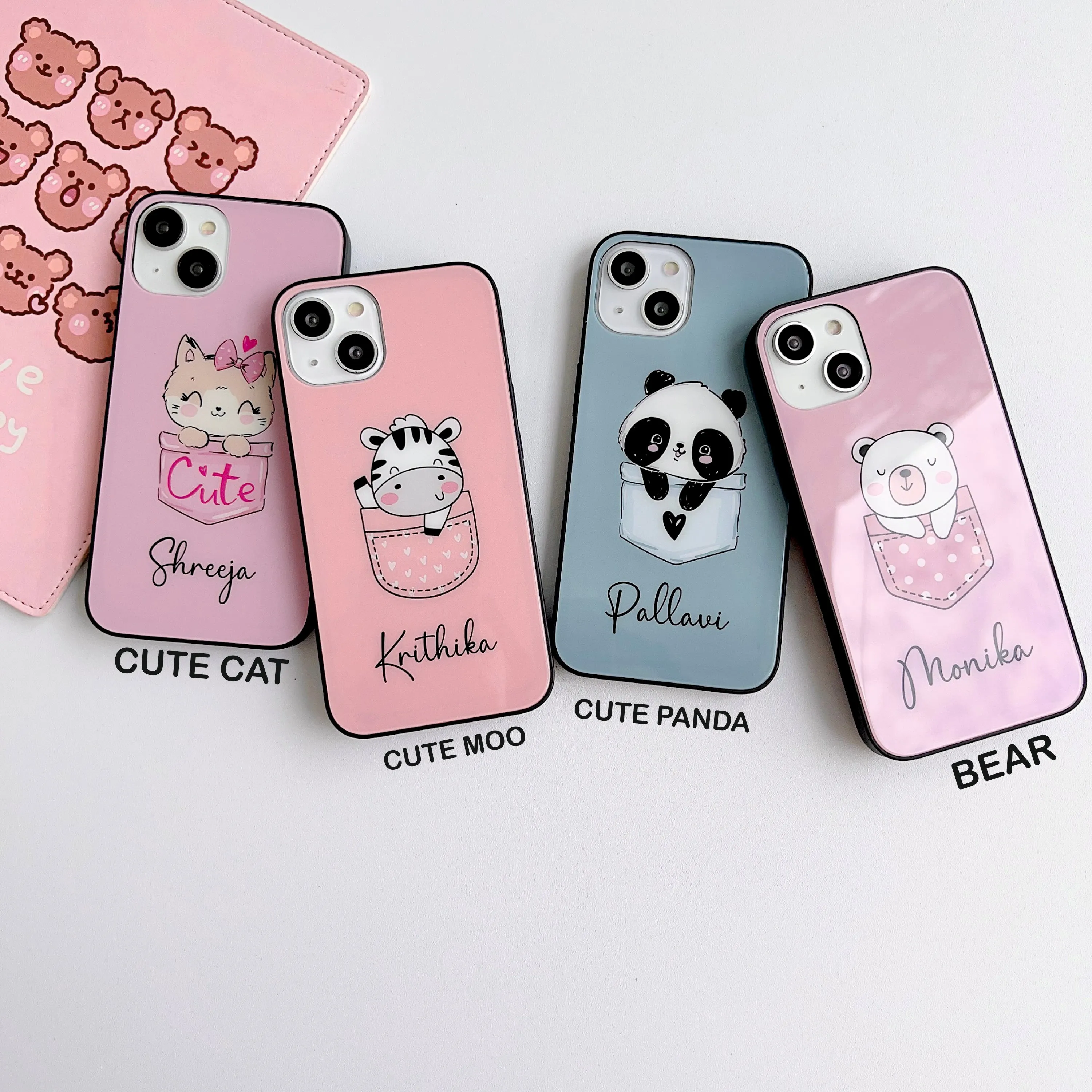 Cute Pocket Cartoon Glass Case