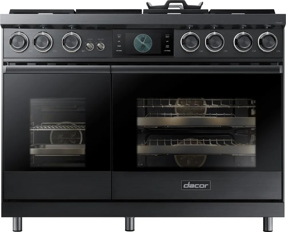 Dacor - 6.6 cu. ft  Dual Fuel Range in Black Stainless - DOP48M96DPM