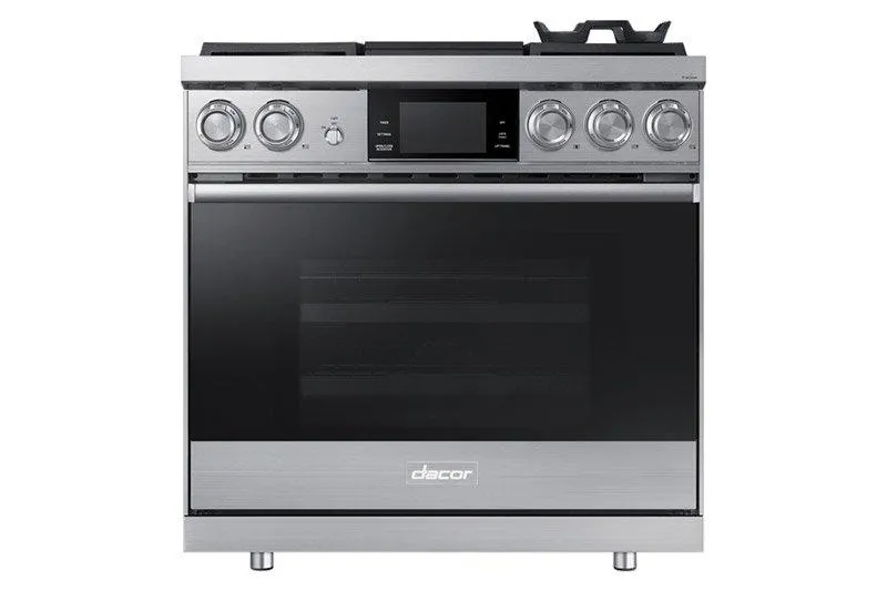 Dacor DOP36M94DLM 36" Pro Dual-Fuel Steam Range, Graphite Stainless Steel, Natural Gas