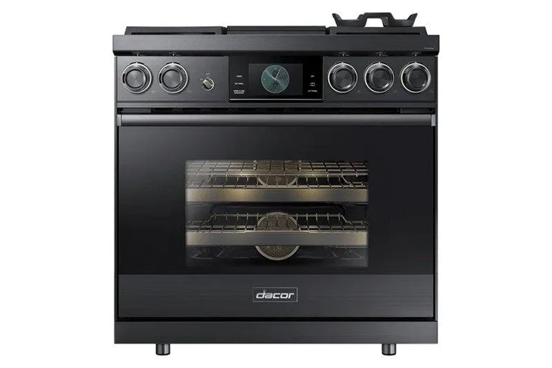 Dacor DOP36M94DLM 36" Pro Dual-Fuel Steam Range, Graphite Stainless Steel, Natural Gas