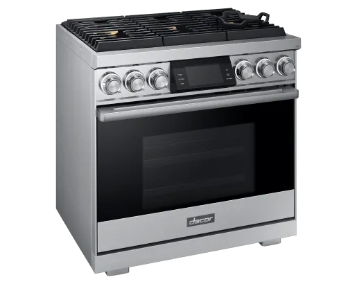 Dacor DOP36M96GLS 36" Pro Gas Range, Silver Stainless Steel, Natural Gas