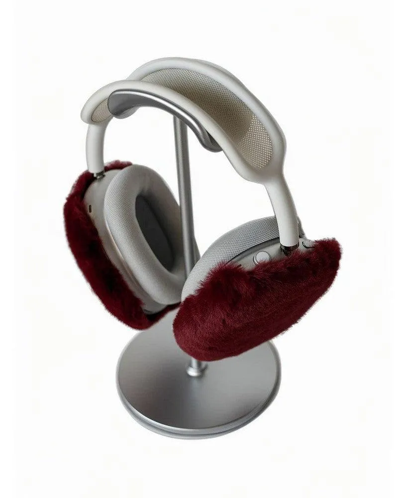 Dark Red Fluffy Earmuffs | AirPods Max Case