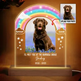 Dog Lovers - Gift For Dog Memorial Rainbow Bridge - Personalized Plaque LED Lamp Night Light