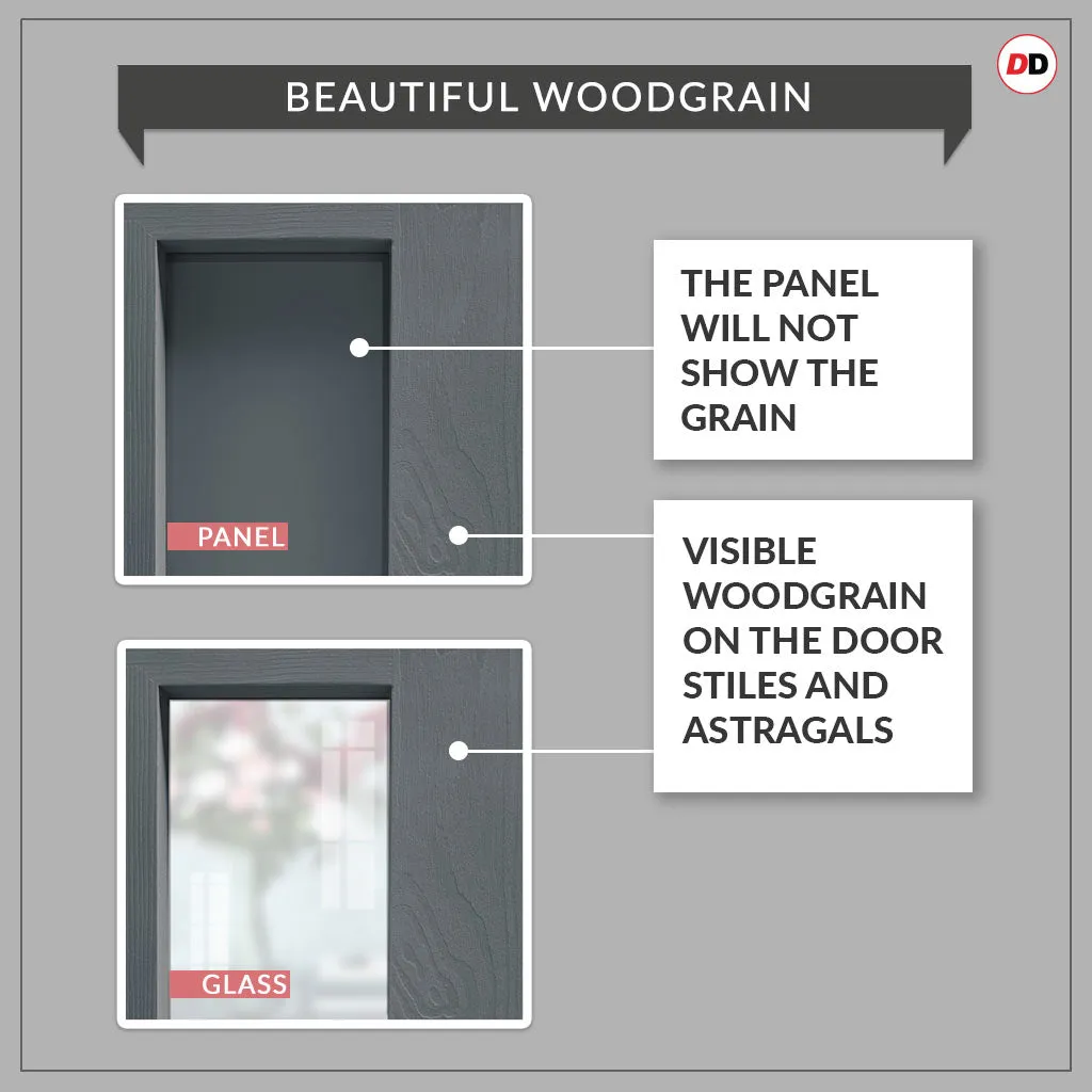 Double Sliding Door & Premium Wall Track - Eco-Urban® Bronx 4 Pane Doors DD6315SG - Frosted Glass - 6 Colour Options