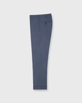 Dress Trouser in Steel Blue Wool Hopsack