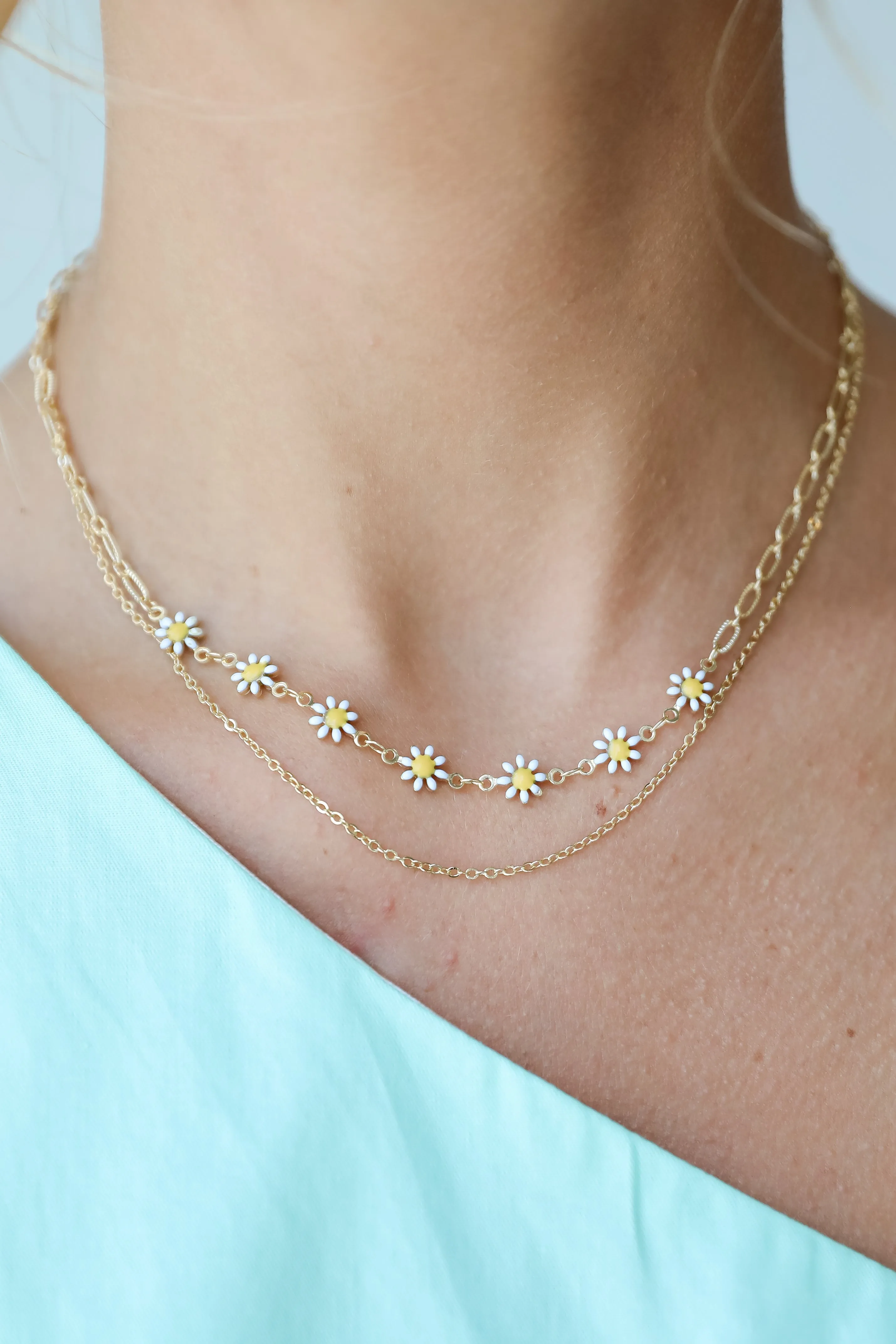 FINAL SALE - Bridget Gold Flower Charm Layered Necklace